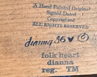 Folk Heart Dianna Santa on Base. Measures 6" W x 9" H. Photo 2 of 2. 