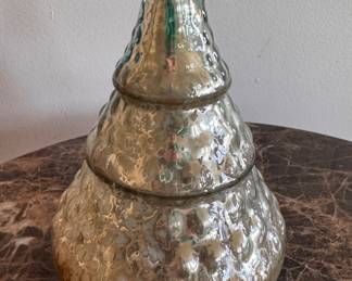 Mercury Glass Christmas Tree. Measures 9" H. Photo 1 of 2.