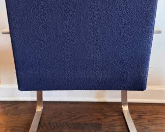 Pair of Knoll, Inc. Mies van der Rohe BRNO Flat Arm Influenced Cantilever Chairs. Upholstered in Navy Boucle Fabric.  Late 1970s–1980s. Each Measures 23" x 23" with 18" Seat Height. Photo 4 of 6. 