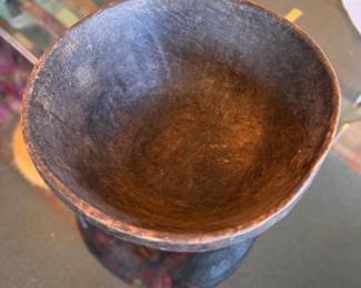 Primitive Round Wood Bowl. Photo 2 of 2. 