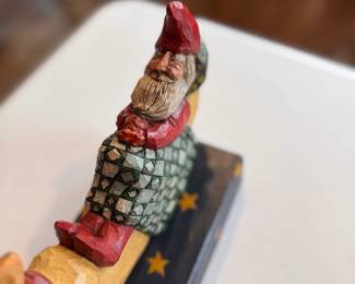 "Santa Asleep on the Moon," Sandy Elkins (Tennessee). 1995. Measures 15.5" W  x 7.5" H. Photo 1 of 3. 