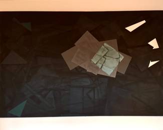 Painting #5, Mixed Media on Board. Joel Bass  (American, 1942-2019). Measures 87" W x 56" H" 1980. Sourced from Janus Gallery.  Bass's work is included in Major Institutional Collections Including: Museum of Modern Art (MoMA), New York; Whitney Museum of American Art; National Museum of Art, Washington, D.C. Photo 1 of 2. 