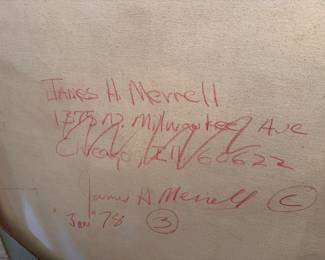 James H. Merrell Large Scale Mixed Media on Canvas. Measures 90" W x 78," H 1978. Signed by Artist. Photo 3 of 3. 