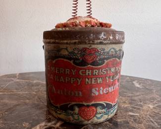 Susan de Generes (American, Contemporary) Folk Art Christmas Goose on Vintage Anton Steuer Tin. Photo 2 of 3. 