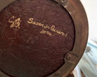 Susan  de Generes (American, Contemporary)
Female Figure with Bells. Mixed Media (Wood, Metal, Painted Surface). Early 21st century Measures 17" H x 8" D.  Photo 3 of 2. 