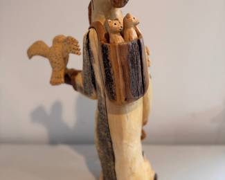 Hand-Carved, Hand-Painted 2-Piece Santa Figure Signed by Artist Joe Vukelich. Photo 2 of 4. 