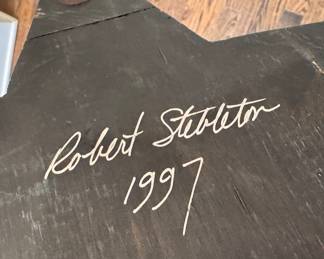 "Santa Dancing on Star," Hand-Made by American Carver Bob Stebleton (Maine) 1997. Measures 15.5" W x 13" H. Photo 2 of 2. 