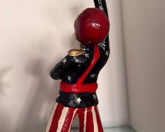 Paper Mache Uncle Sam Clown Figurine - 2 Available.  Late 20th Century (1940 - 1940s). Each Measures 24" H. Photo 6 of 6. 
