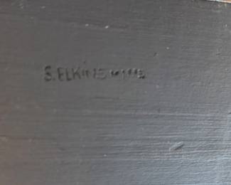 "Santa Asleep on the Moon," Sandy Elkins (Tennessee). 1995. Measures 15.5" W  x 7.5" H. Photo 3 of 3. 