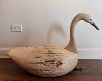 Fred & Sally Schieber Hand-Carved Swan Decoy Stamped - 4 Available (2 "Feeding"). All Measures Approximately 28" L x 14" D x 18" H. Photo 1 of 6. 