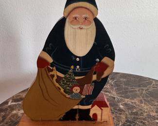 Folk Heart Dianna Santa on Base. Measures 6" W x 9" H. Photo 1 of 2. 