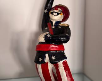 Paper Mache Uncle Sam Clown Figurine - 2 Available.  Late 20th Century (1940 - 1940s). Each Measures 24" H. Photo 4 of 6. 
