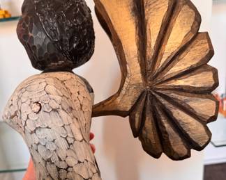 "Sitting Angel," Shawn Campbell (Tennessee) 1997. American Folk Art – Hand-Carved Articulated Angel. Seated Measurements 26" L by 18" D. Photo 2 of 2. 