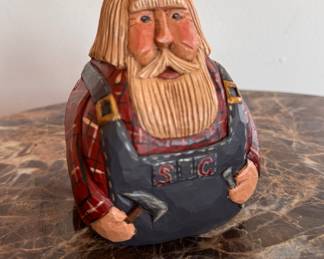 Folk Art Santa Hand-Made by American Carver, George John. Measures 4" W x 6" H. Photo 1 of 2. 