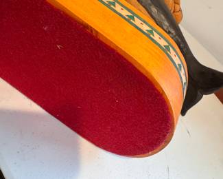 "Santa on a Whale." Folk Art Santa Hand-Made by American Carver Al Longo (Missouri). 2001.  Measures 18.5" W" x 17" H.  Photo 3 of 3. 