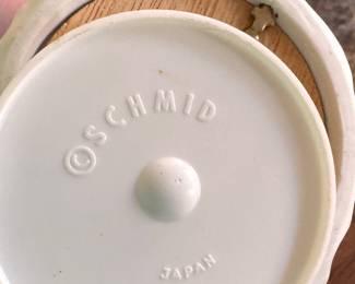 Scmid Japan Porcelain Music Box Angel (Chip on Right Cuff). Measures 9" H. Photo 2 of 2. 