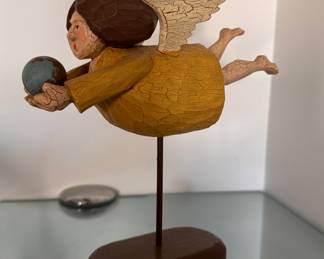 Jimmy Christmas Angel on Stand. Measures 10" x 10" H. Photo 2 of 2. 