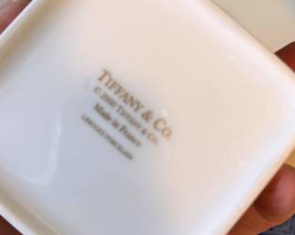 Tiffany & Co. Porcelain Gold Strip Lidded Trinket Box. Photo 3 of 3. 