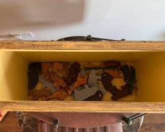 Noah's Ark, Hand-Carved, Hand-Painted Folk Art Ark. Unsigned. Measures 24" W x 16" H. Photo 3 of 5. 