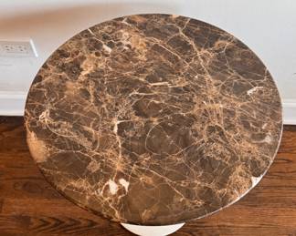 Knoll Eero Saarinen Tulip Side Table with Mable Top - 2 Available. Each Measures 20" x 20.5" D. Photo 2 of 2.