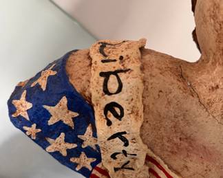 Lady Liberty Mixed Media Bust Signed by Artist, Debra Schoch. Measures 12" W x 16" H. Photo 2 of 2. 