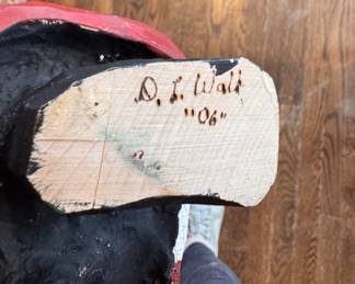 "Santa with Small Santas for Sale," Hand-Made by American Carvers Darrell & Linda Walk (Illinois). 2006. 15.5" H x 6" D. Photo 2 of 2. 