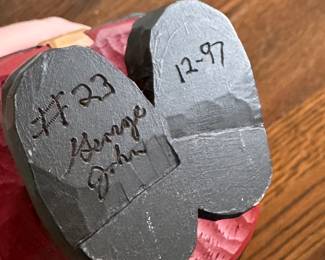 Folk Art Santa Hand-Made by American Carver, George John. Measures 4" W x 6" H. Photo 2 of 2. 