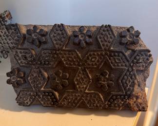 Antique Hand-Carved Wood Textile Printing Blocks. Photo 1 of 3. 
