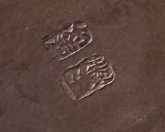 Chinese Faux Bamboo Wood Brush Pot. Late Qing–Early Republic Period. Has Maker’s Mark. Measures 5" H. Photo 2 of 2.