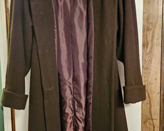 Vintage wool with rabbit fur trim collar 