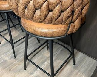 216 Vecelo Braided Swivel Counter Stool Back