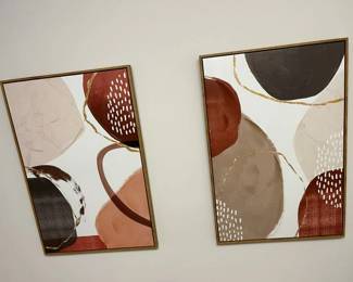 216 World Market Geometric Abstract 2Panel Wall Decor