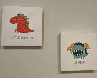 216 Monstrous 2Panel Kids Wall Decor