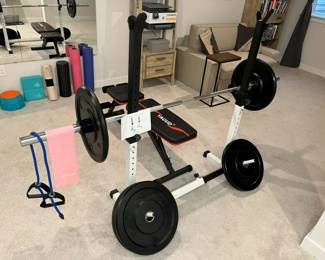 216 Panther Barbell Rack With Cap Rubber Weight Plate Set