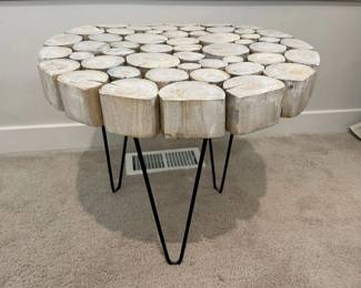 216 Rustic Log Accent Table