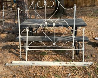 White Antique Metal Bed Frame