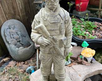 Concrete Soldier about 2 feet tall