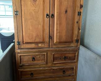 Oak Armoire 5 Drawers