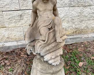 Concrete Angel Yard Art about 2 feet tall