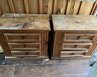 2 Oak Nightstands (tops need refinishing)