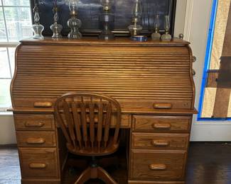 Rolltop Desk with Chair,  GREAT condition VERY heavy