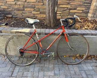Vintage Peugeot StepThrough Road Bike  Red Steel Frame, 27 Wheels, Classic Touring Style