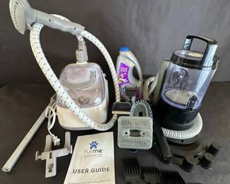 FurMe Pet Grooming Vacuum Kit PurSteam Garment Steamer w Attachments