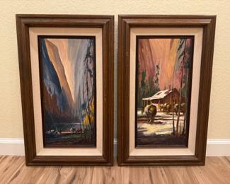Pair of Framed Western Landscape Paintings by A. Kelly Truitt