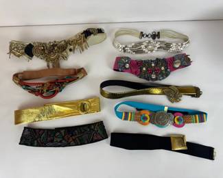 Vintage Boho Statement Belts Collection w Beaded, Leather, Metallic  Embellished Styles