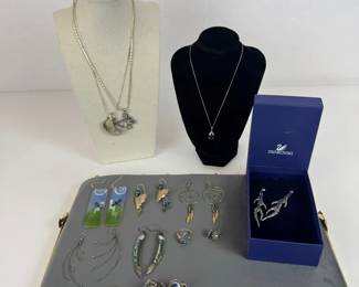 Varied Jewelry w Sterling Earrings, Swarovski Crystal Earrings, Gemstone Rings Necklaces