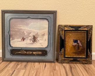 Pair of Framed WesternThemed Artworks by Jim Redhawk