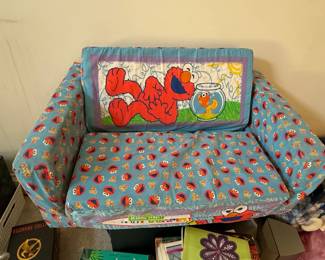 Marshmallow Furniture Childrens Elmo in Flip Open Foam Sofa 
