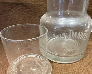 Jack Daniels Old No. Glass Pitcher with Tumbler 