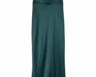 Sequin Heart Emerald Green Satin Gown